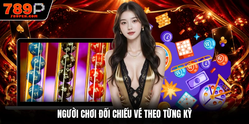 Người chơi đối chiếu vé theo từng kỳ